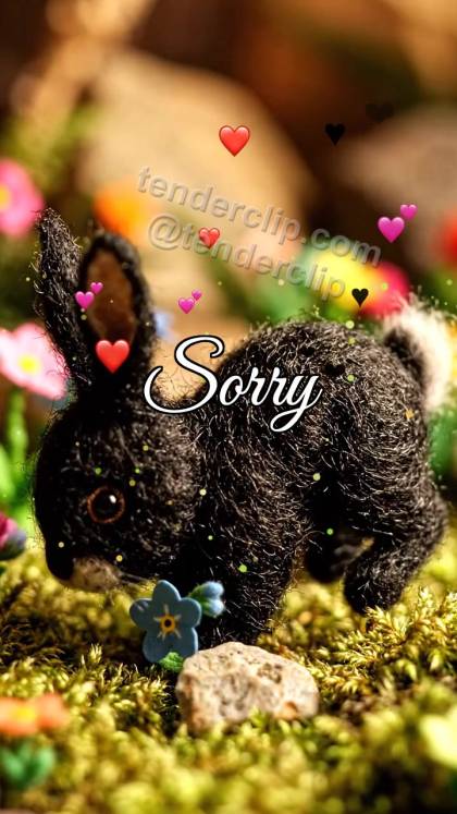 Sorry: bunny offers a flower