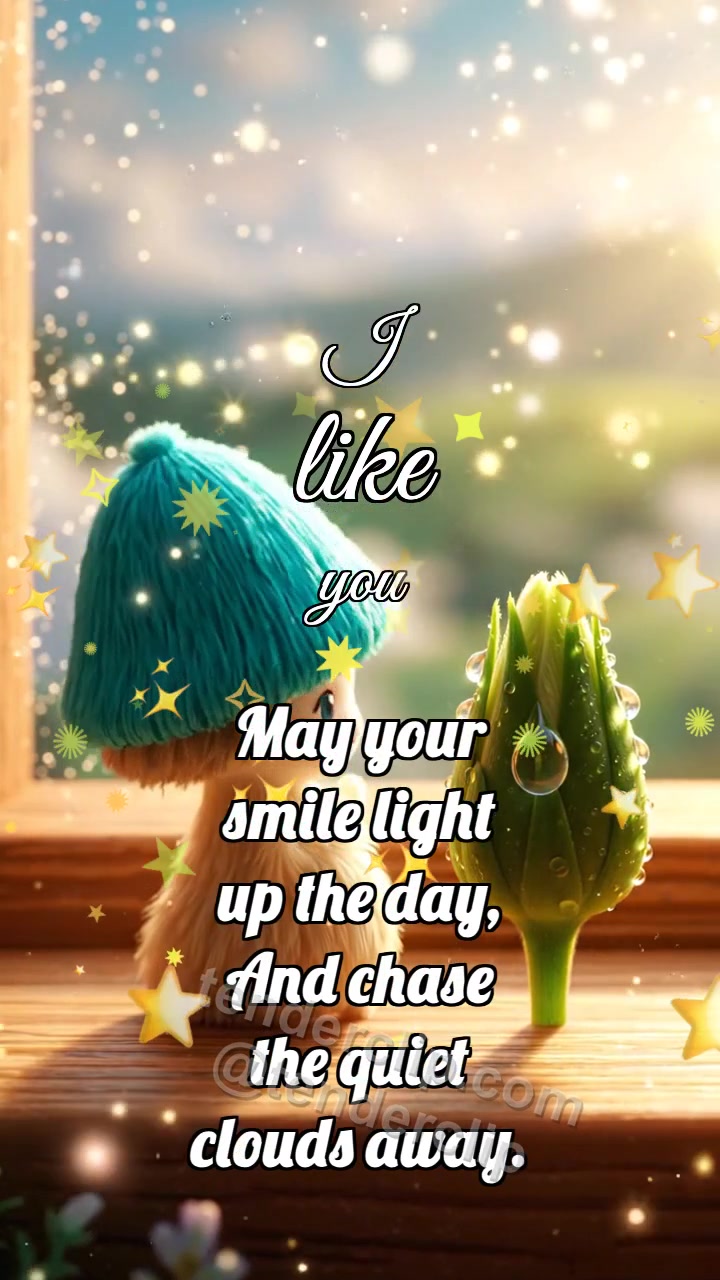 I like you: Turquoise Cap Nods Bud