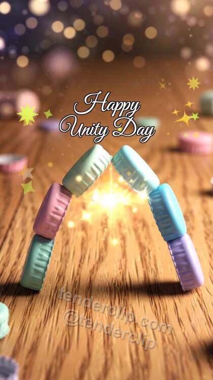 Happy Unity Day: Colorful Lids Build Arch