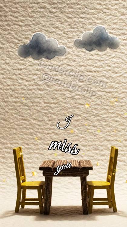 I miss you: clouds clear over table