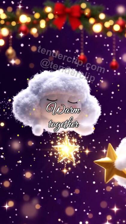 Warm together: sleepy cloud carries a star