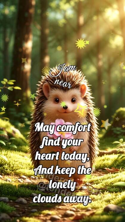 I am near: Hedgehog Carries Flower