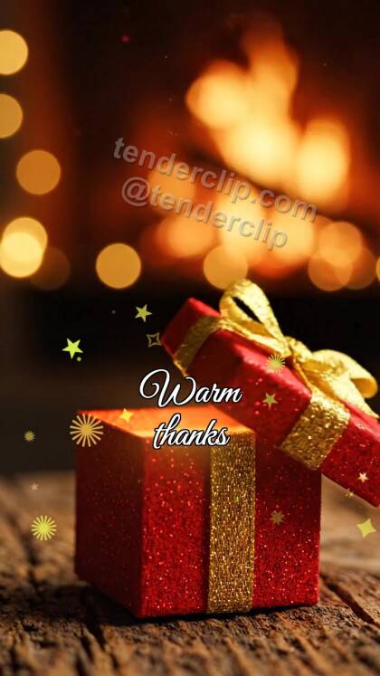 Warm thanks: gift box shyly opens