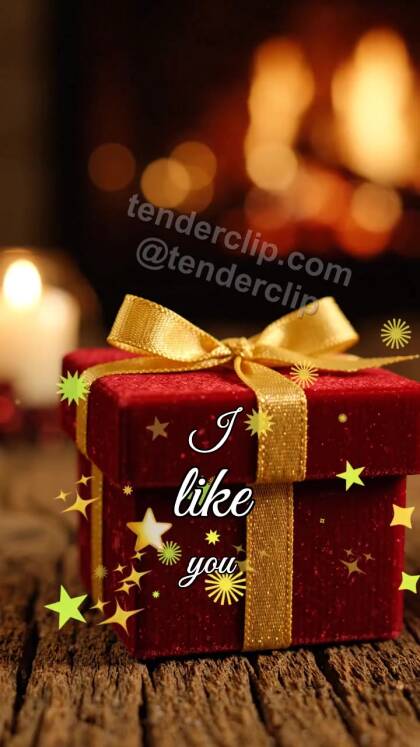 I like you: gift box shyly opens