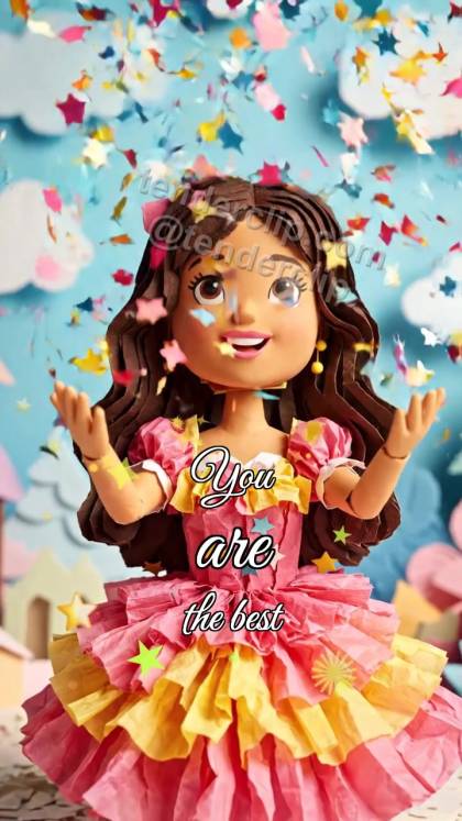 You are the best: confetti gives a hug