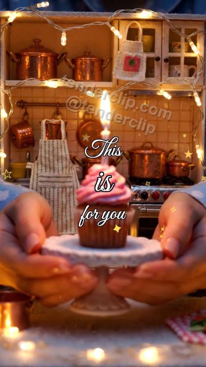 This is for you: cupcake arrives with a candle