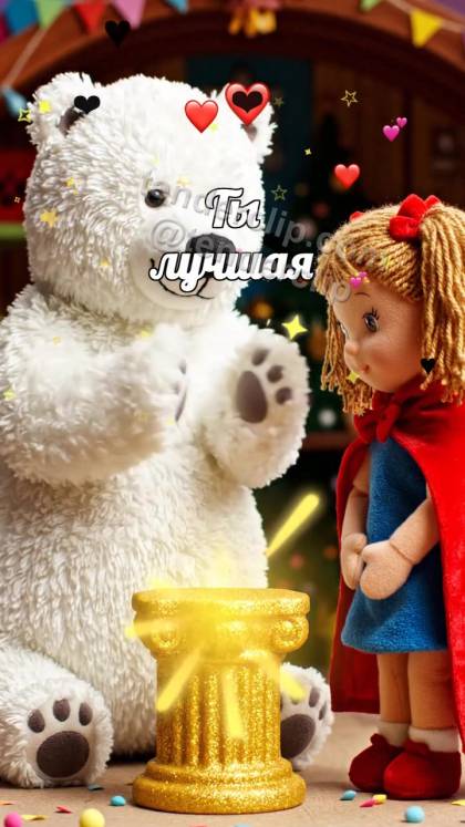 Ты лучшая: плюшевый мишка хлопает для героини