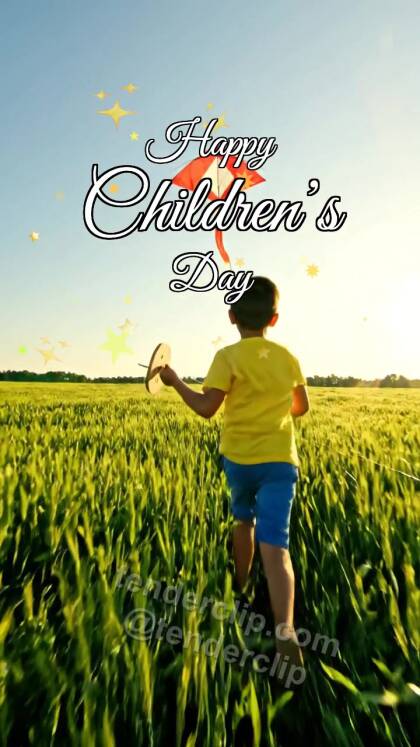 Happy Children’s Day: child launches a kite