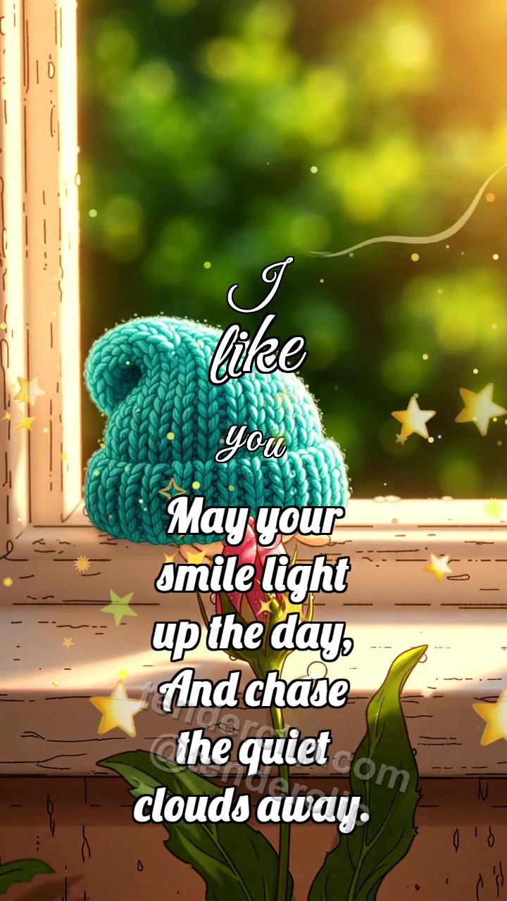I like you: Turquoise Cap Nods Bud