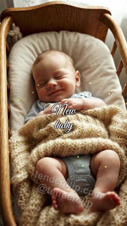 New baby: blanket folds near a cradle