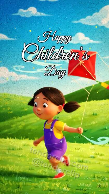 Happy Children’s Day: child launches a kite