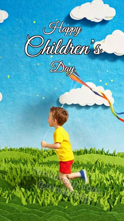 Happy Children’s Day: child launches a kite