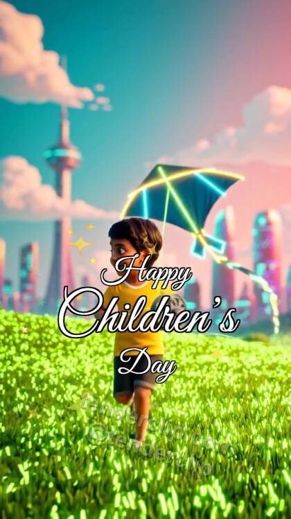 Happy Children’s Day: child launches a kite