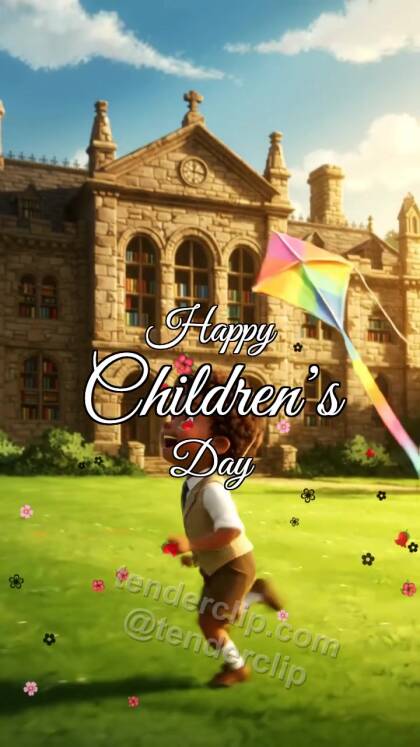 Happy Children’s Day: child launches a kite