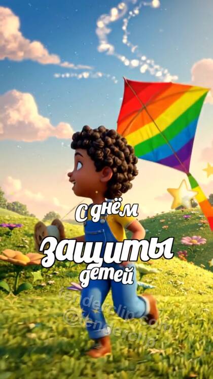 С днём защиты детей: ребёнок запускает воздушного змея