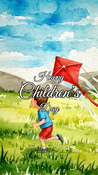 Happy Children’s Day: child launches a kite