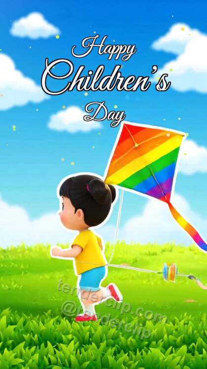 Happy Children’s Day: child launches a kite