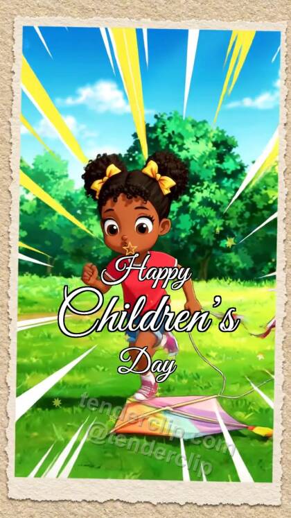 Happy Children’s Day: child launches a kite