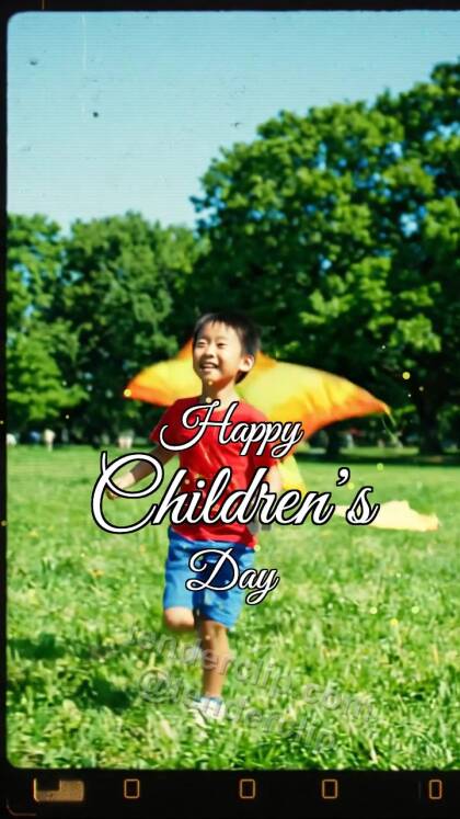 Happy Children’s Day: child launches a kite