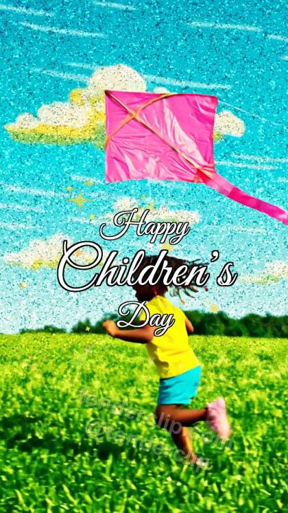 Happy Children’s Day: child launches a kite