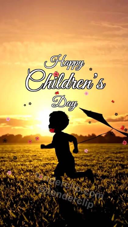 Happy Children’s Day: child launches a kite