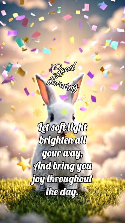 Good morning: Bunny In Confetti Glow