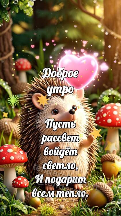 Доброе утро: Ёжик ловит воздушный поцелуй