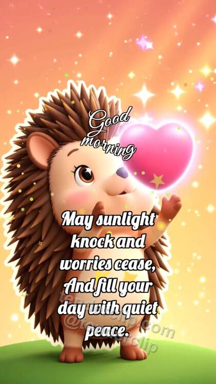 Good morning: Hedgehog Catches Kiss