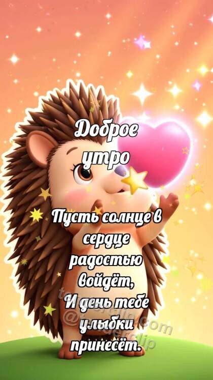 Доброе утро: Ёжик ловит воздушный поцелуй