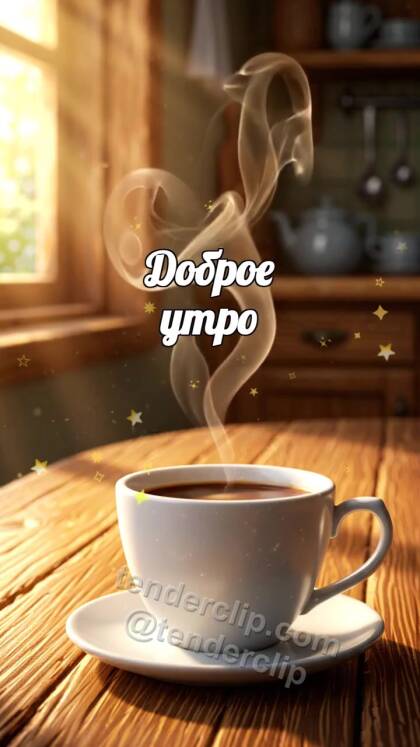 Доброе утро: пар от кофе рисует улыбку