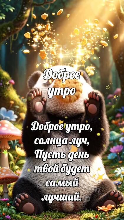 Доброе утро: Панда с солнечным печеньем