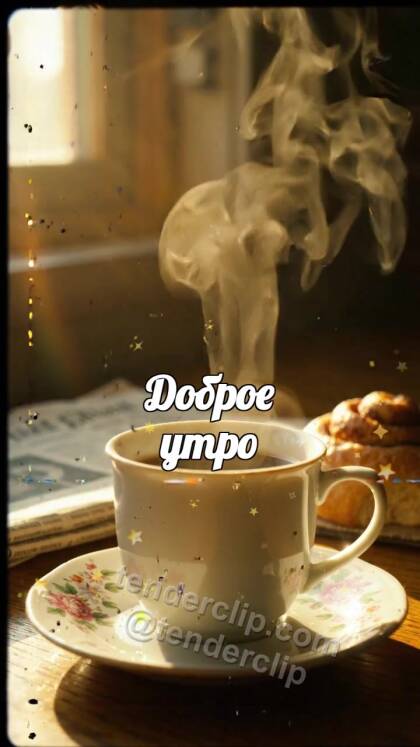 Доброе утро: пар от кофе рисует улыбку