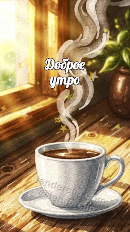 Доброе утро: пар от кофе рисует улыбку