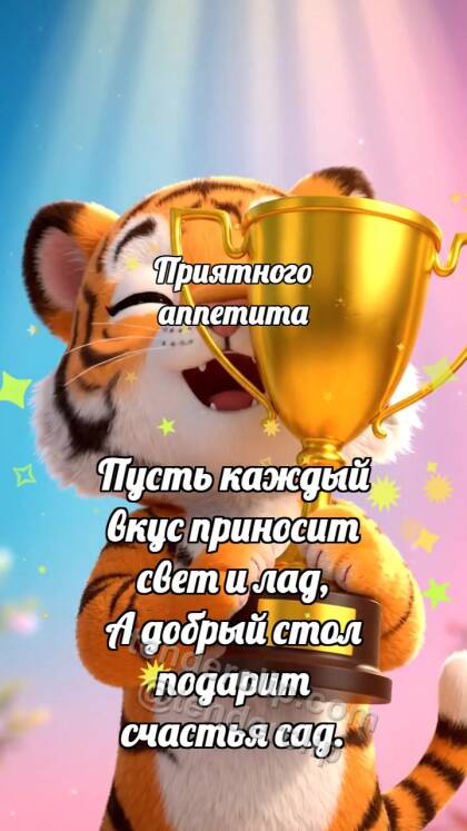 Приятного аппетита: Тигрёнок получает трофей