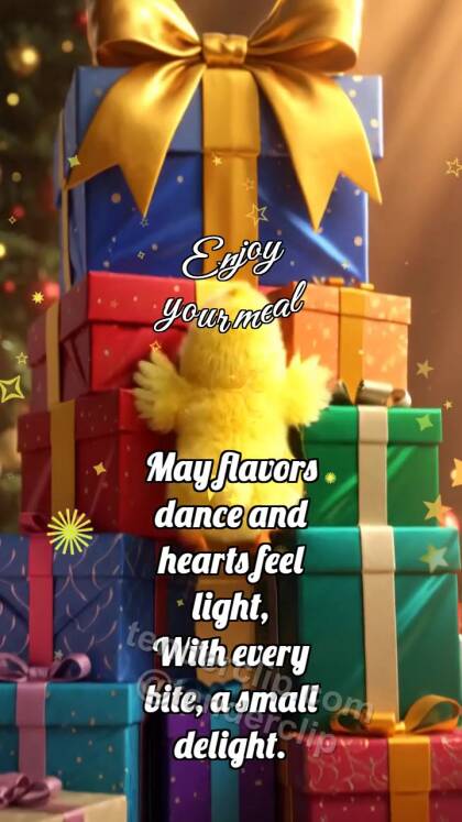 Enjoy your meal: Chick On Gift Pile