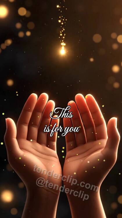 This is for you: two palms receive a small light