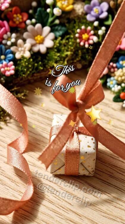 This is for you: ribbon leads to a small surprise