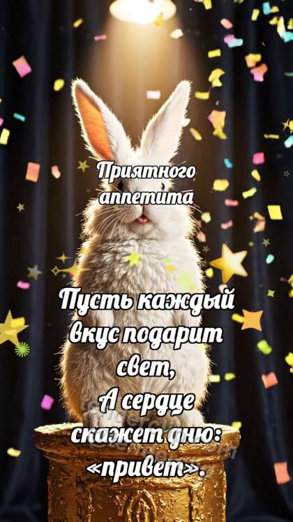 Приятного аппетита: Зайчик на вершине