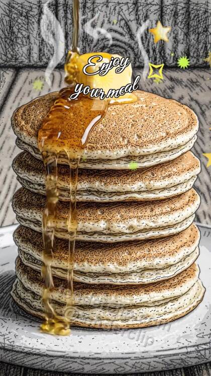 Enjoy your meal: butter melts on pancake stack
