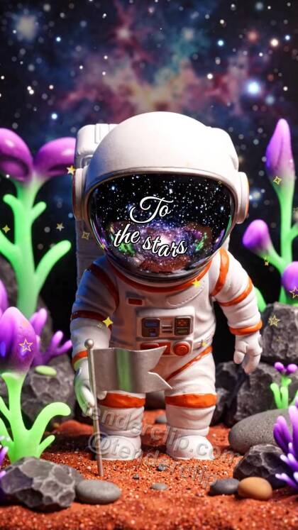 To the stars: helmet reflects stars