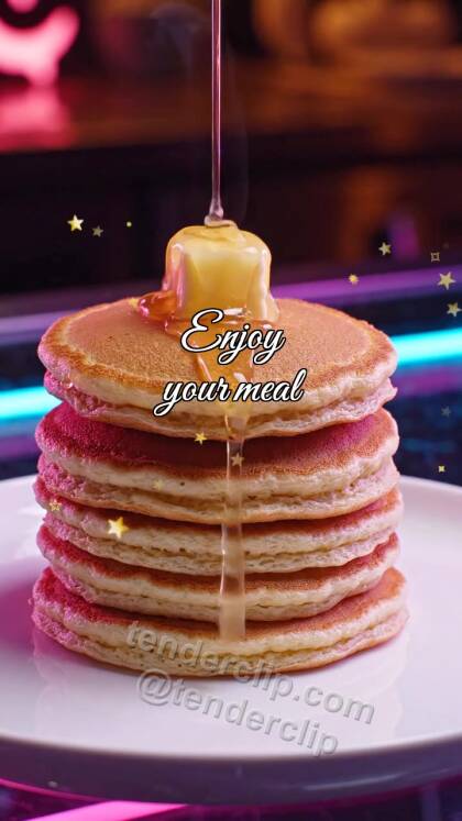 Enjoy your meal: butter melts on pancake stack
