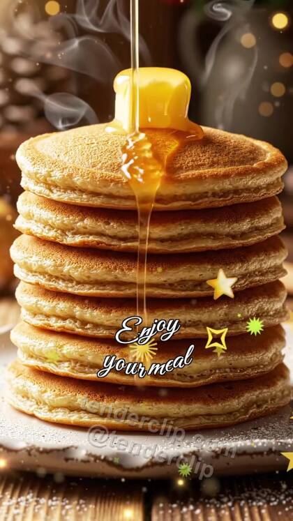 Enjoy your meal: butter melts on pancake stack