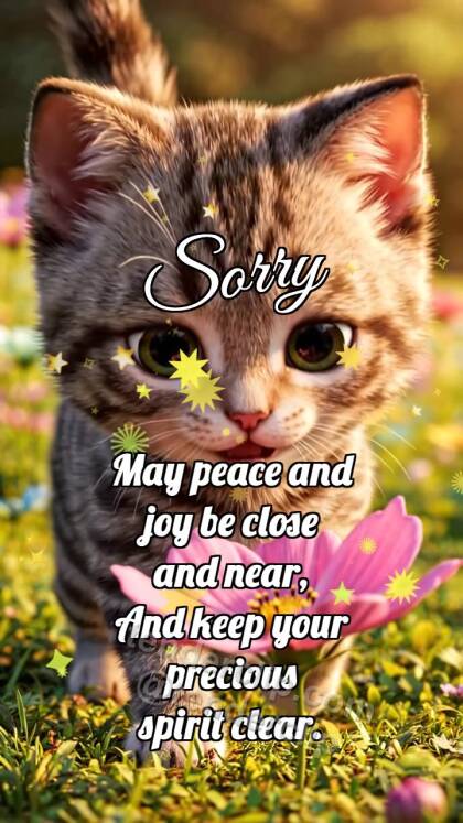 Sorry: Kitten Brings Flower
