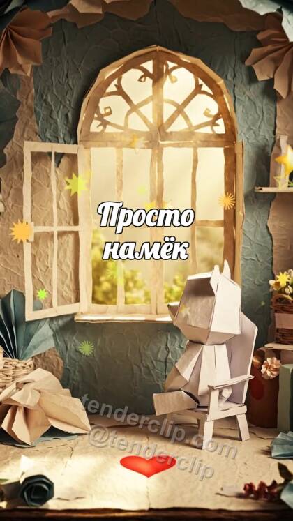 Просто намёк: на окне появляется отражение сердца