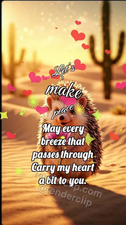 Let’s make peace: Hedgehog Carries Flower