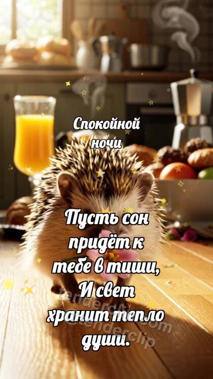 Спокойной ночи: Ёжик несёт цветок