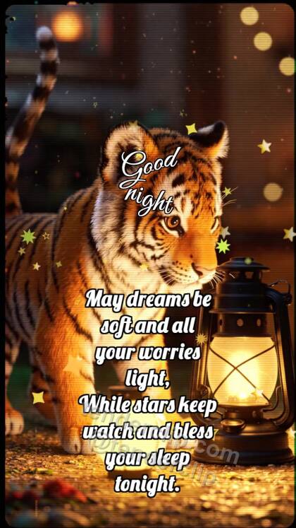 Good night: Tiger Cub Lights Second Lantern