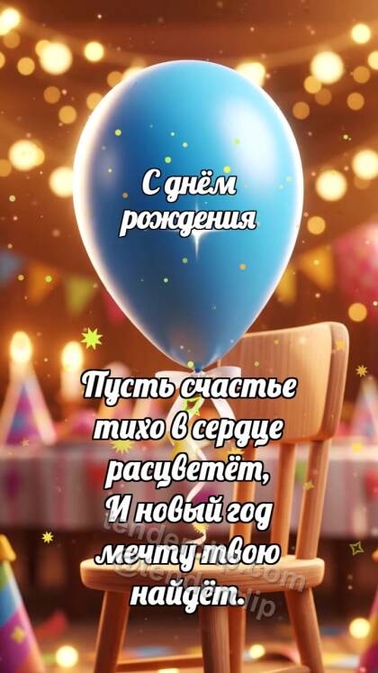 С днём рождения: Воздушный шарик держит блик
