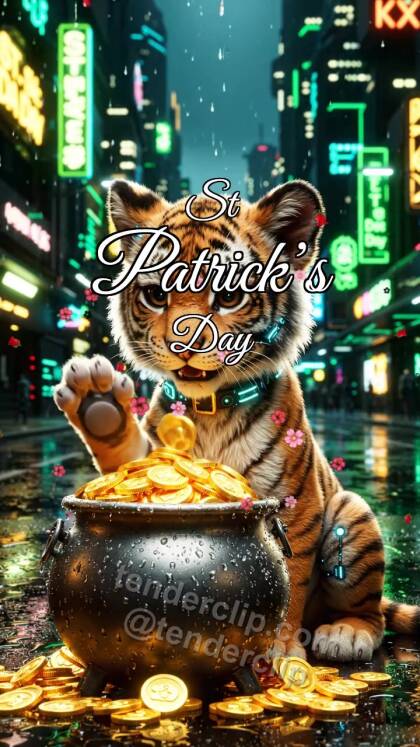 St Patrick’s Day: Tiger Cub By Lucky Pot