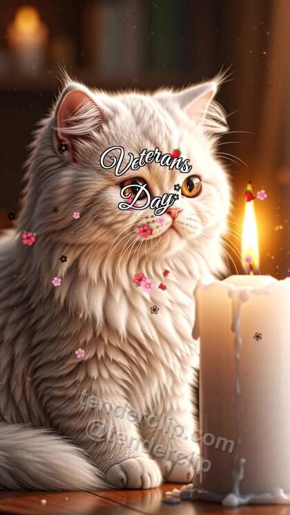 Veterans Day: Kitten By Memory Candle